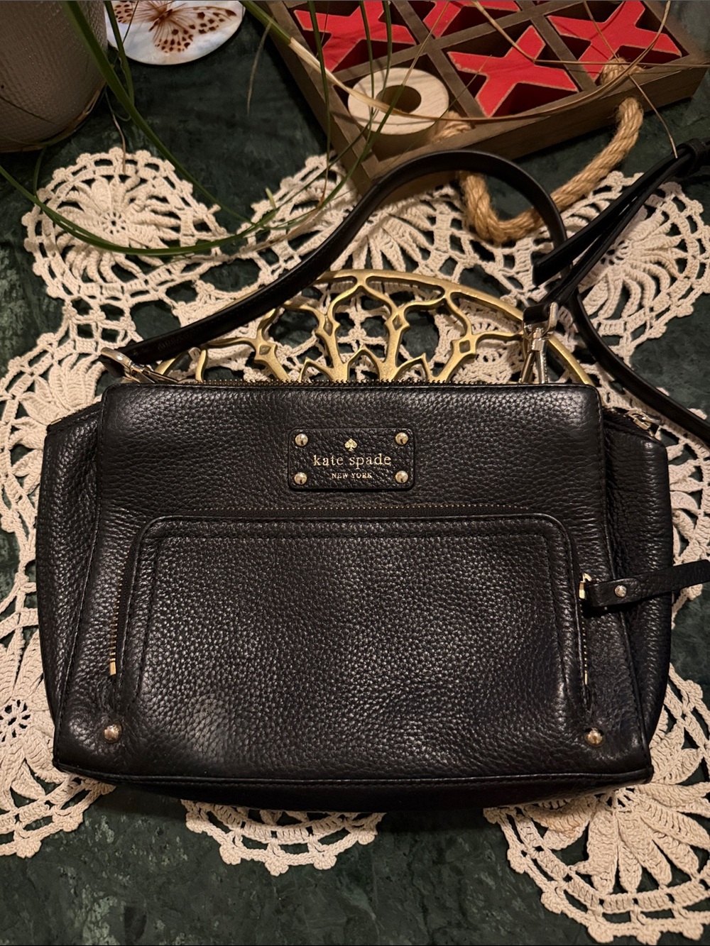 Kate Spade New York Baxter Street Black Pebbled Leather Crossbody